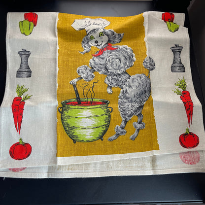 Parisian Prints All Linen Poodle Hand Towel Nothing Dries Like Linen!