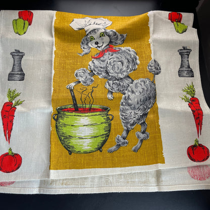 Parisian Prints All Linen Poodle Hand Towel Nothing Dries Like Linen!