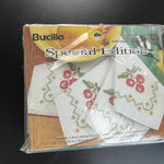 Bucilla Special Edition Bountiful Fruit Set of 3 Packs of 4 Napkins each Stamped Cross Stitch*
