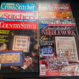 Cross Stitching magazines wonderful bargain lot of 7 various chart publications see pictures and description*