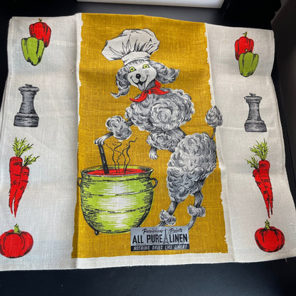 Parisian Prints All Linen Poodle Hand Towel Nothing Dries Like Linen!