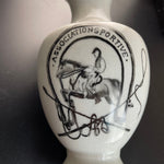 Homart Association Sportive Horse and Rider inside Horseshoe Logo Vintage Flower Vase