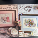 Leisure Arts Paula Vaughn choice of Favorite Things or Reflections of the Past vintage cross stitch charts see pictures and variations*