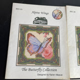 Black Swan The Butterfly Collection Set of 3 Meadow, Woodland, and Alpine Wings vintage counted cross stitch charts