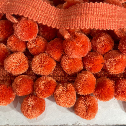 Pom-Pom Trim with Thread Corral/Orange 5 yards long 1.75 inches wide