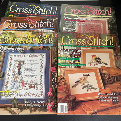 Cross Stitch! mixed lot of 5 vintage chart magazines see pictures and descriptions*