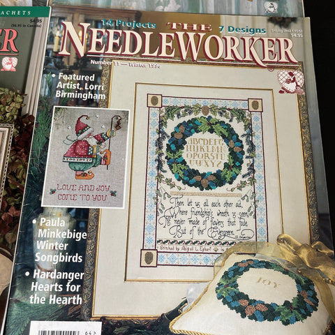 The Needleworker lot of 5 vintage chart magazines see pictures and description*
