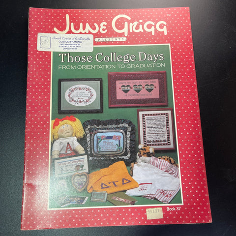 June Grigg Presents Those College days Book 37 vintage counted cross stitch chart
