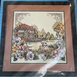 Candamar Designs Girl in the Garden Picture 50807 vintage counted cross stitch kit hard to find*