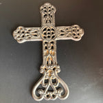 Beautiful Ornate cast iron Cross vintage collectible decorative wall hanging