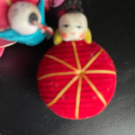 Awesome Asian inspired Tomato shaped set of 2 pin cushions
