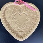 Brown Bag Cookie Art Heart vintage 1992 stone ware cookie mold kitchen collectible