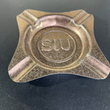Southern Illinois University SIU Gold-tone ashtray vintage tobacciana collectible