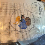 Sundance Designs De Grazia  Angels 105-x03 Hand Painted Needlepoint kit with signed round wooden frame