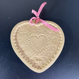 Brown Bag Cookie Art Heart vintage 1992 stone ware cookie mold kitchen collectible