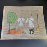 Haunting Halloween hand painted cross stitch or needlepoint canvas