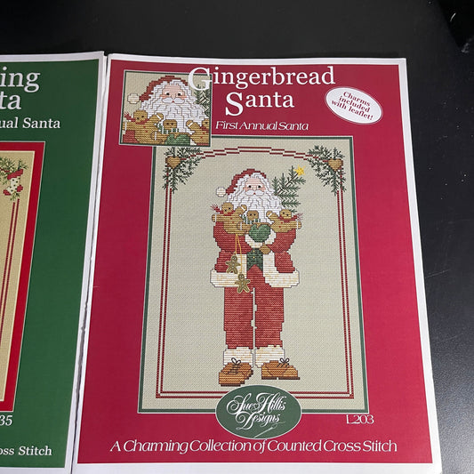 Sue Hillis Designs set of 2 Santas vintage counted cross stitch charts see pictures and description*