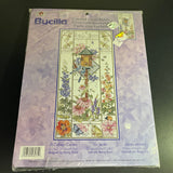 Bucilla A Cottage Garden 43171 vintage 2002 counted cross stitch kit 8 by 16.5 inches 14 count Ivory AIDA