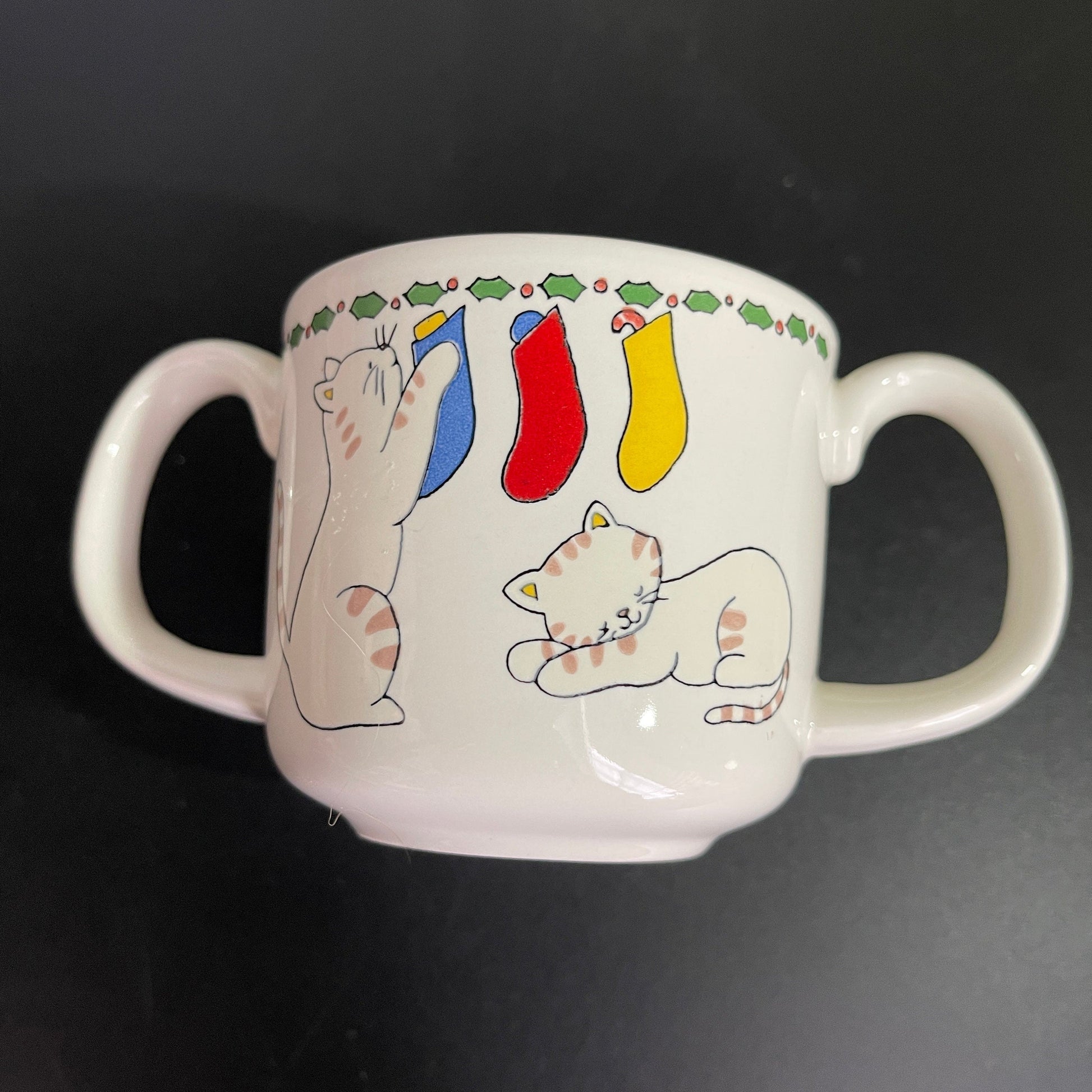 Mikasa Puss n&#39; Boots double handle child&#39;s mug made in Japan