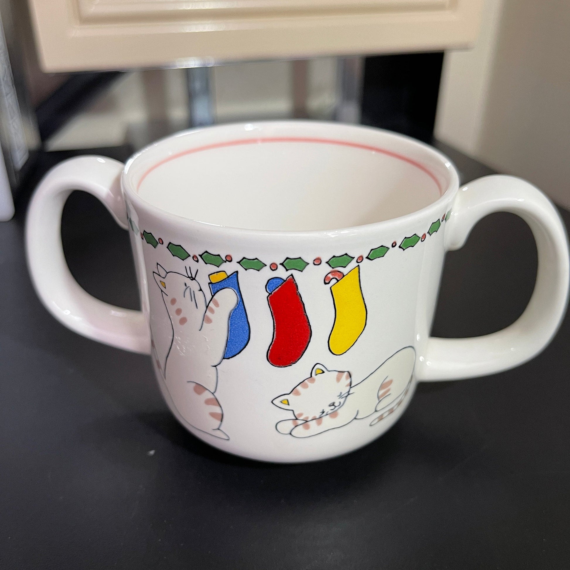 Mikasa Puss n&#39; Boots double handle child&#39;s mug made in Japan