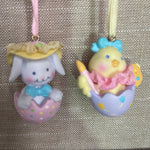 Bunny and Chick set of 2 cute little Easter ornaments