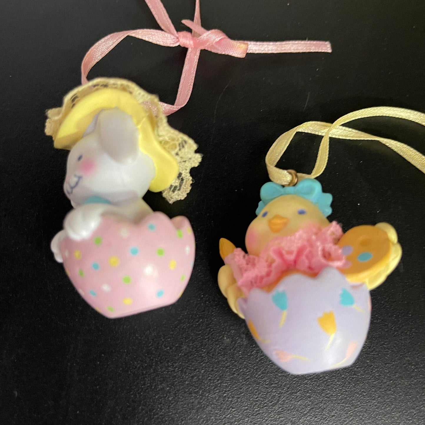 Bunny and Chick set of 2 cute little Easter ornaments