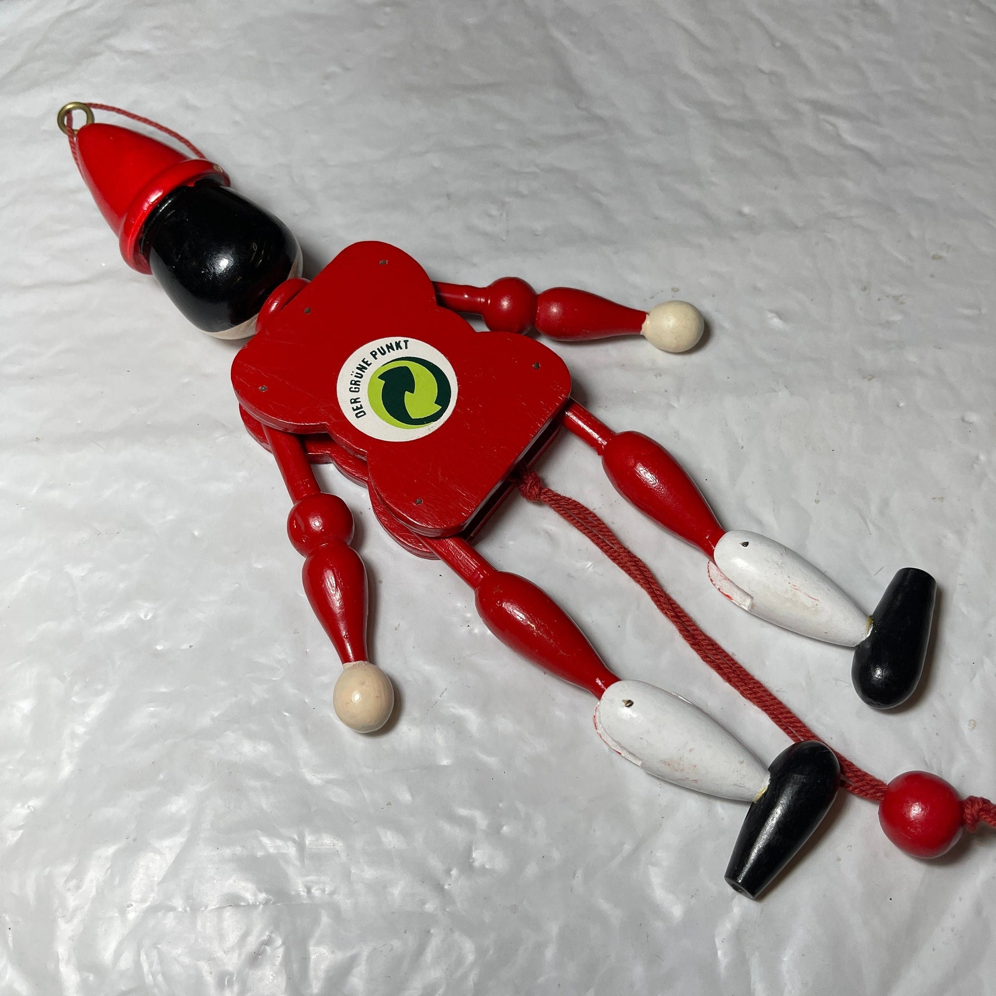 Der Grune Punkt Jumping German Nutcracker Vintage Wooden Puppet Ornament