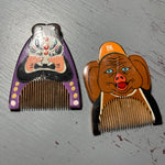 Chinese theater Shamanic mask set of 2 wooden hair comb pins vintage collectible hair accessories