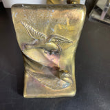Spelter Cast duck/geese antique gold-tone book ends