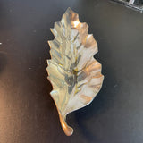Department 56 dazzling leaf in bright silver-tone cast metal vintage collectible trinket dish