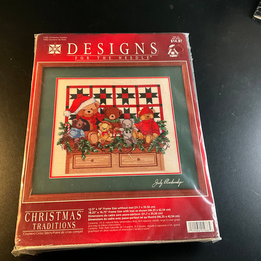 Designs for the Needle Christmas Traditions counted cross stitch kite count Natural AIDA