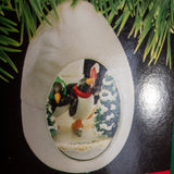 Hallmark, Winter Surprise #2 - Penguins Ice Skating, Dated 1990, Keepsake Ornament, QX4443