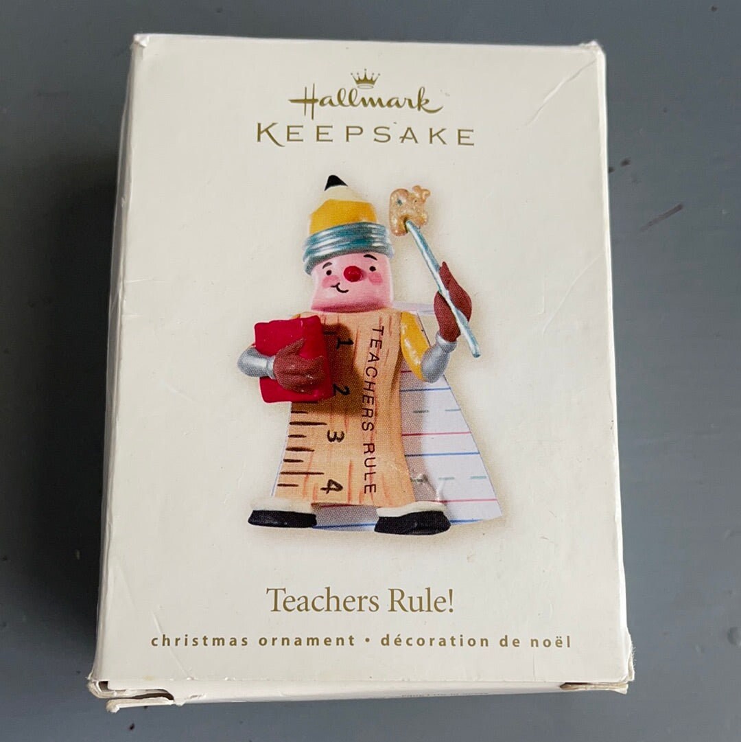 Hallmark Teachers Rule Dated 2008 Keepsake Ornament QXG2144