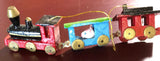 Wooden Christmas Train, Little Wooden Train with Cattle Car, Vintage Mini Ornament