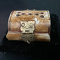 Cute little lacquered treasure box with brass hardware and velvet lining vintage keepsake /ring box