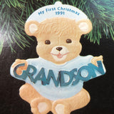 Hallmark, Grandson&#39;s First Christmas, Dated 1991, Keepsake Ornament, QX5117*