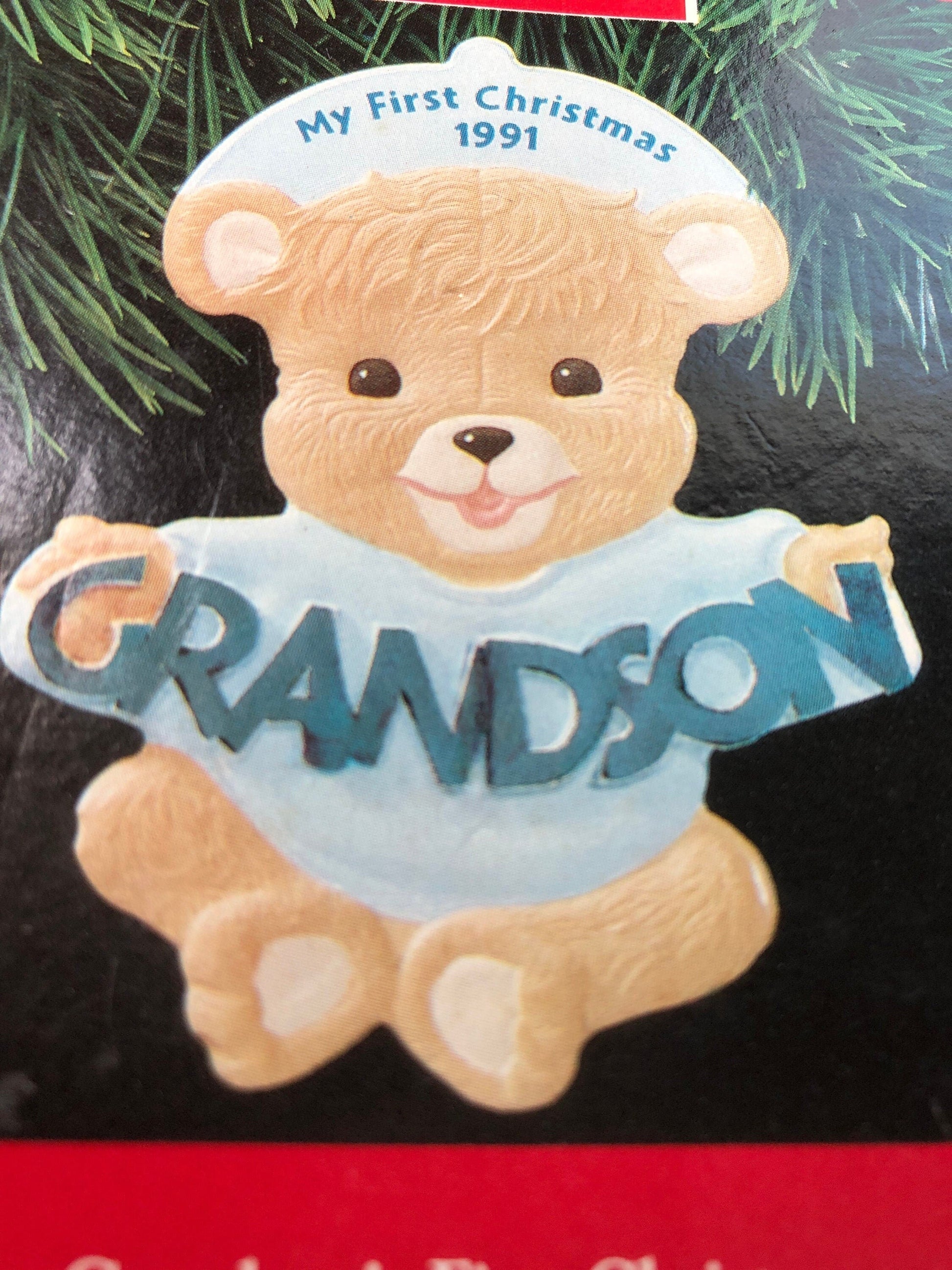 Hallmark, Grandson&#39;s First Christmas, Dated 1991, Keepsake Ornament, QX5117*