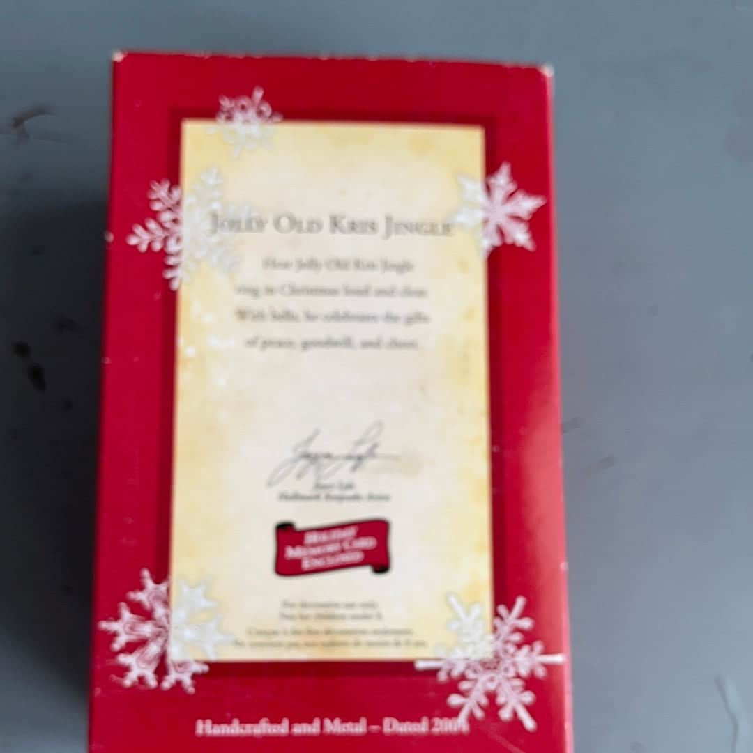 Hallmark Jolly old Kris Jingle Dated 2004 Keepsake Ornament QXG5501