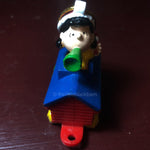 Lusy on a Train Engine with a Megaphone, Charle Schulz Peanuts Character Ornament