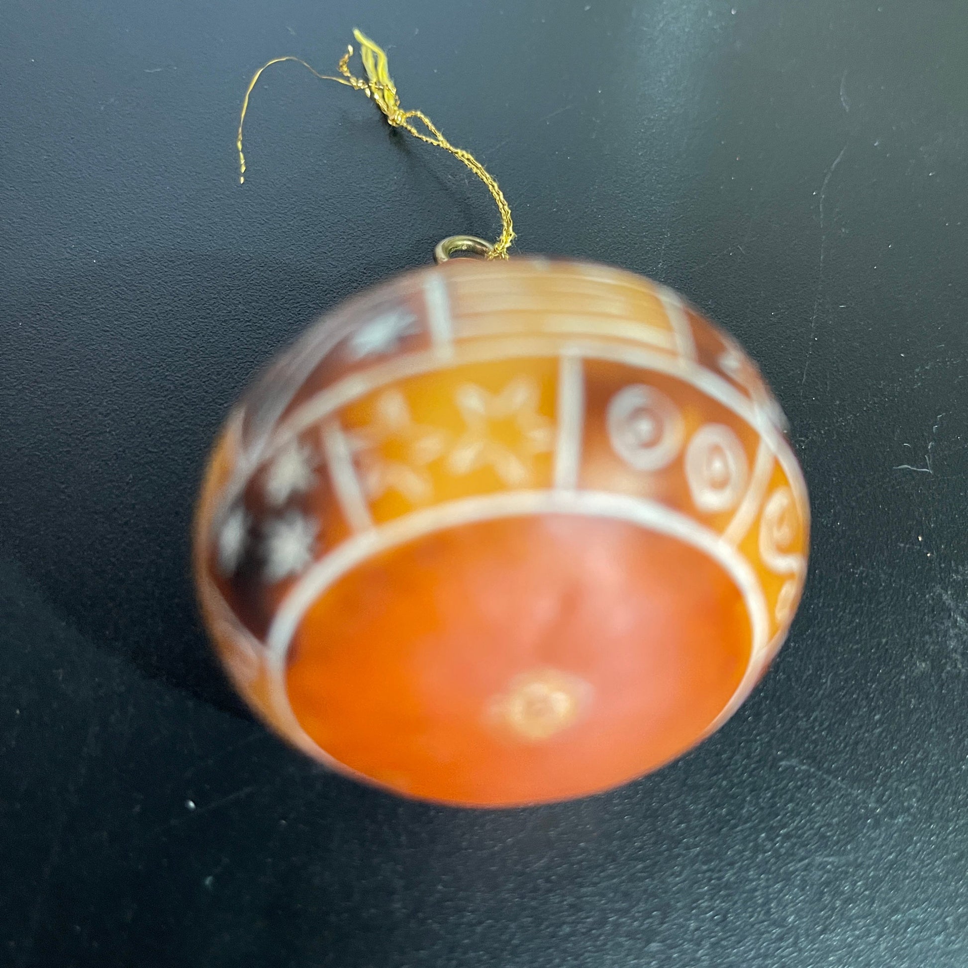 Indigenous Peoples style carved gourd Christmas ornament