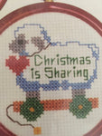 Stitchables &quot;Sharing & Caring Christmas&quot; Vintage 1987 Stamped counted cross stitch kit