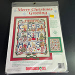Dimensions Merry Christmas Greeting vintage 1993 counted cross stitch kit