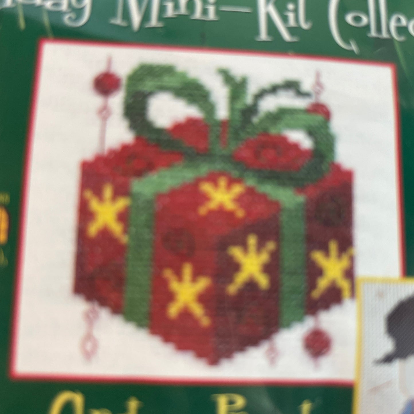 DMC Christmas present & Snowman Holiday mini cross stitch kit