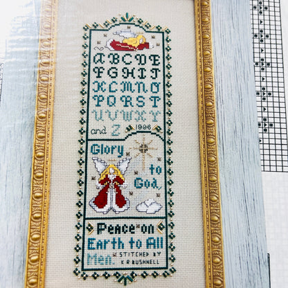 Kendal Bushnell, Christmas Angel Sampler, Vintage 1996, Counted Cross Stitch Chart*