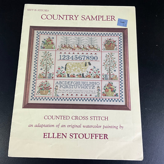 Kept In Stitches Country Sampler Ellen Stouffer KIS-12 vintage 1988 counted cross stitch chart