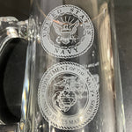 The 239th Navy & Marine CorpsFall Birth day Ball Commemorative Gold Rimmed Clear Etched Glass Mug*