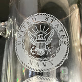 The 239th Navy & Marine CorpsFall Birth day Ball Commemorative Gold Rimmed Clear Etched Glass Mug*