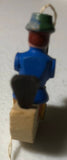 Wooden Soldier on Rocking Horse, Cute Mini Vintage Christmas Ornament