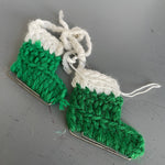 Incredible Ice Skates Pair with Metal Clips For Blades Hand Knitted Christmas Ornament