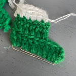 Incredible Ice Skates Pair with Metal Clips For Blades Hand Knitted Christmas Ornament